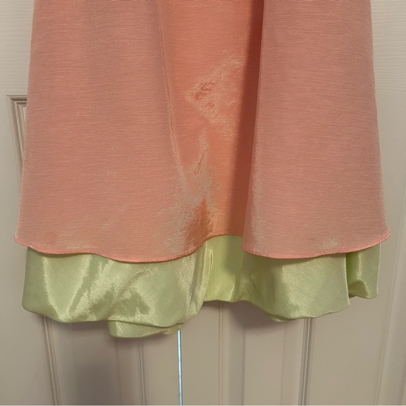 NWT Kathlin Argiro Atelier Pink Strapless Taffeta Gown with Pistachio Sash - Picture 5 of 16